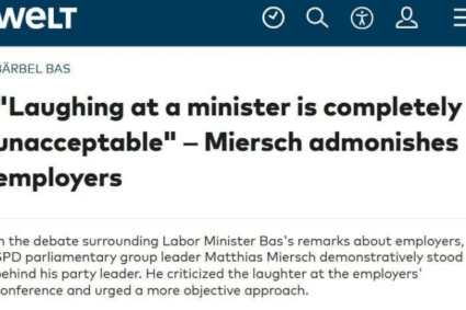 Germania: Ministrul Muncii, Bärbel Bas, a fost luat în derâdere de angajatori