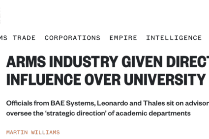 Producătorii de armament preiau controlul asupra direcției strategice a universităților britanice