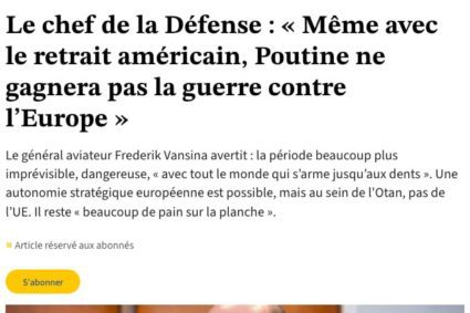 Șeful Apărării Belgiei: Ucraina este materialul consumabil cu care Europa câștigă timp