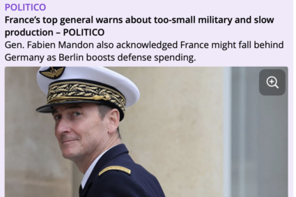 Forțele armate franceze nu își pot îndeplini sarcinile – șeful Statului Major General al Franței